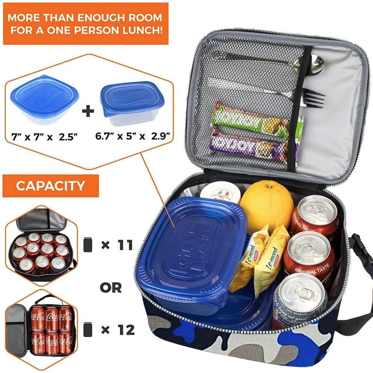 GENERICO - Lonchera Térmica Portátil Bolsa del Almuerzo Diseño Camuflaje