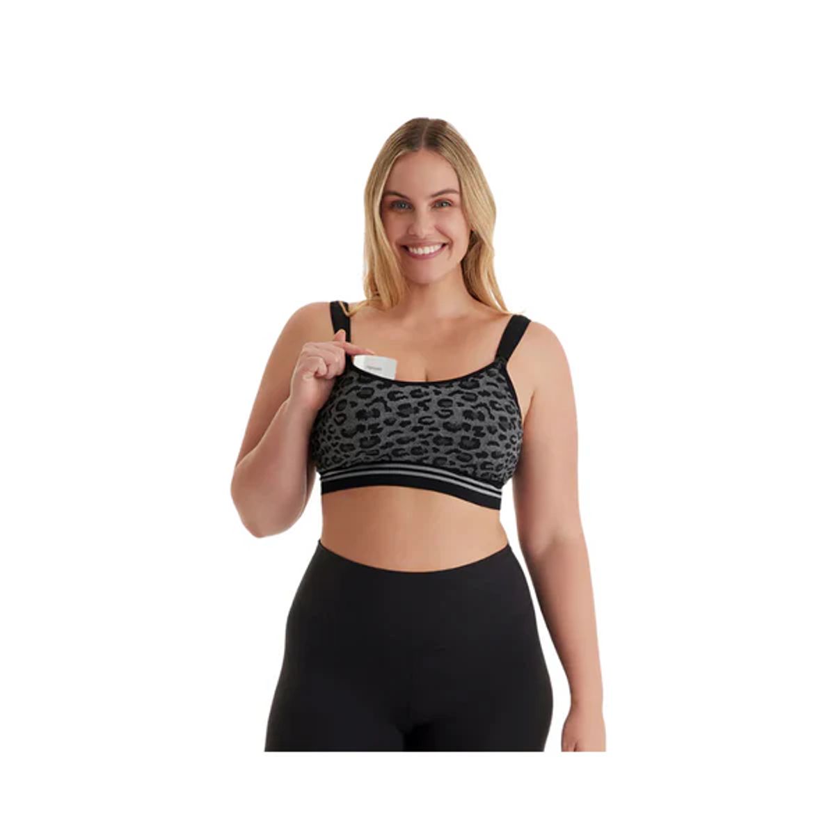 MOMCOZY - Sostén de Lactancia 4 en 1 - Leopardo Negro - MomCozy