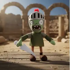 GENERICO - Plantas Vs Zombies Peluche Zombie Gladiador 21cm