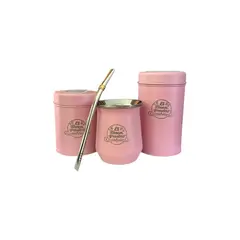 EL BUEN PASTOR - Set Matero Rosa Acero Inoxidable