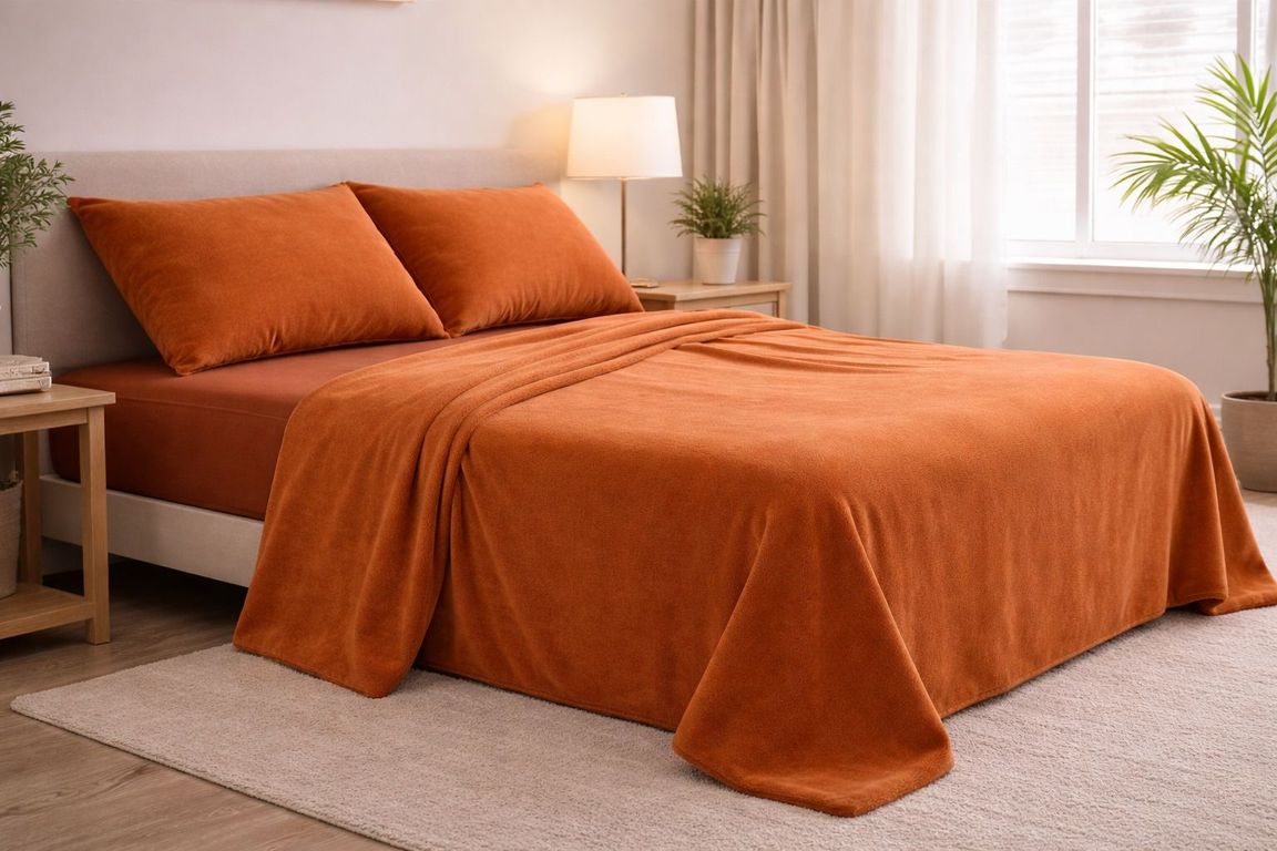 SABANAS POLAR LISA COMPOSE DELUXE TERRACOTA 2 PLAZAS Naranjo 2 PLAZAS
