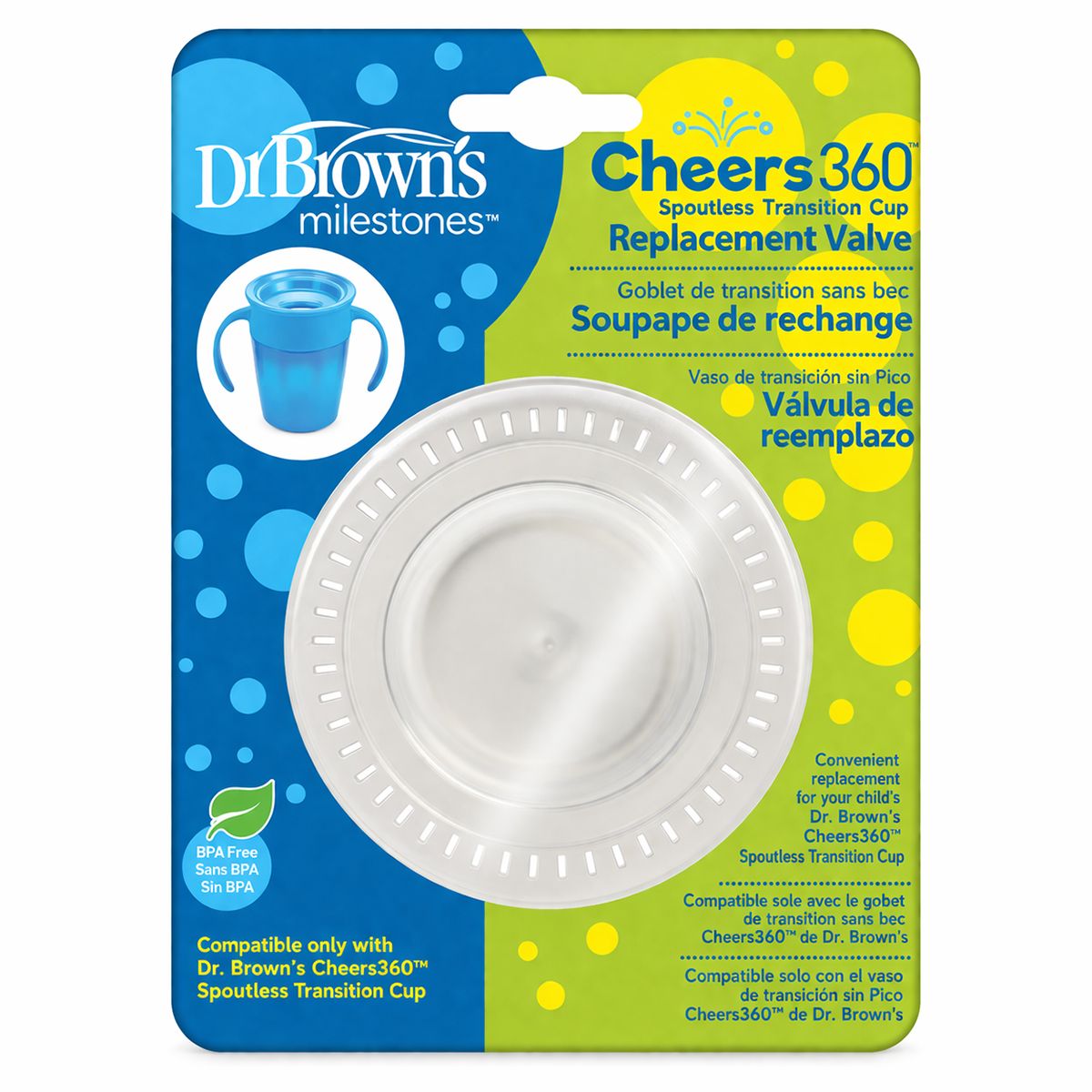 DR BROWN'S - Válvula De Repuesto Vaso 360° Antiderrame 200ml 300ml Dr. Brown´s