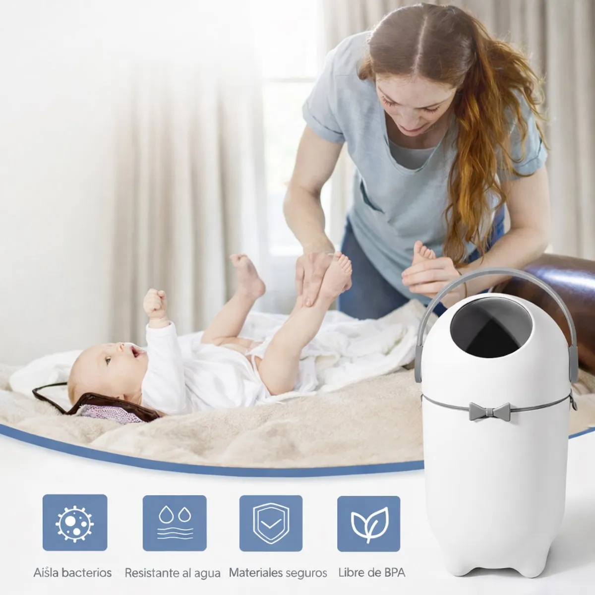 SENSIBLUE - Contenedor de Pañales Hermético Basurero Antiodor - BPA Free