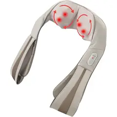 GENERICO - Masajeador Shiatsu Deluxe con Calor, Función Reversible y Adaptadores para Hogar y Auto