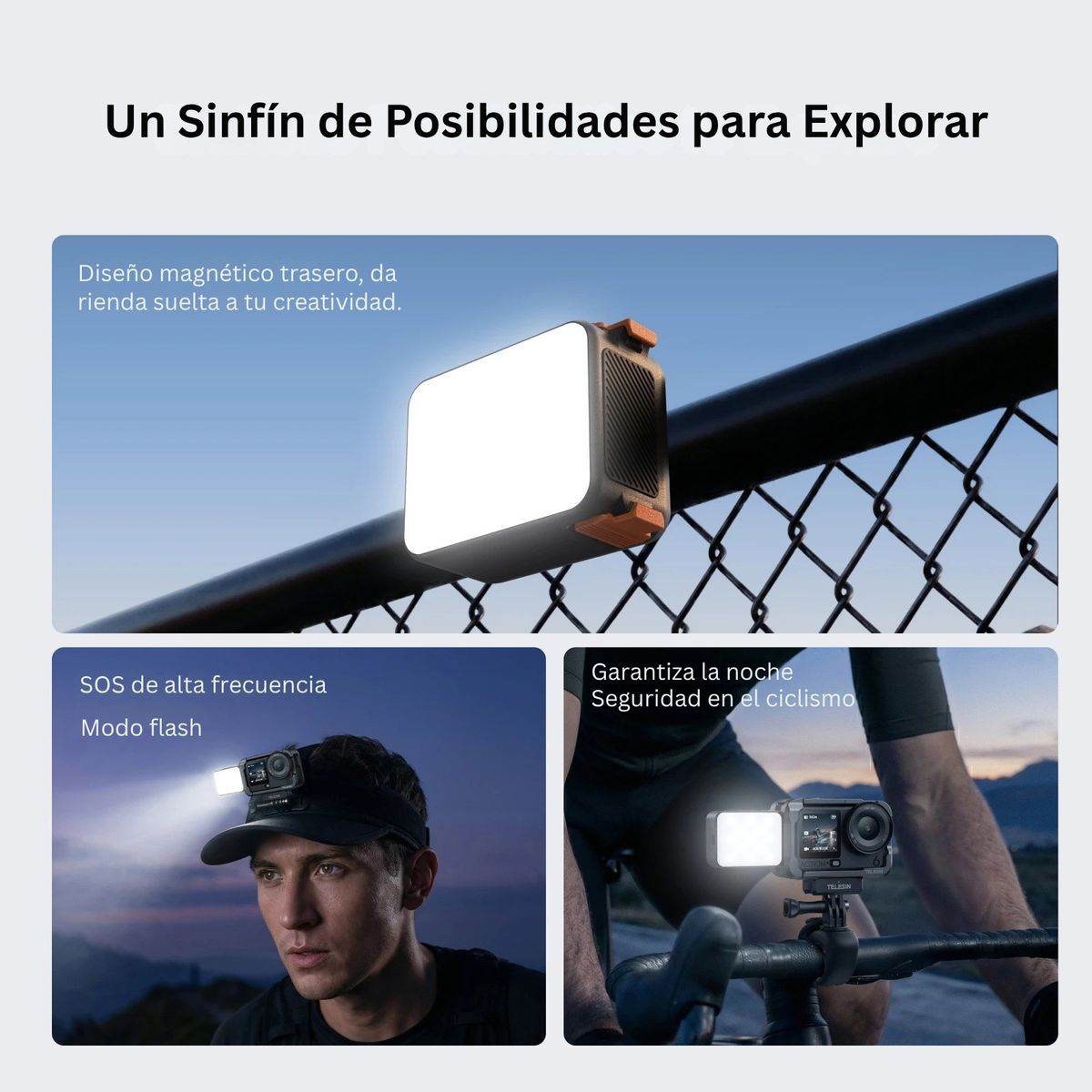 TELESIN - Luz LED Magnética para DJI Osmo Nano / Action 6