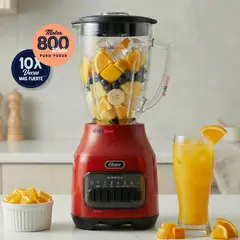 OSTER - Licuadora Oster® con vaso de vidrio y 6 velocidades más pulso 800 Watts 1,5Litros
