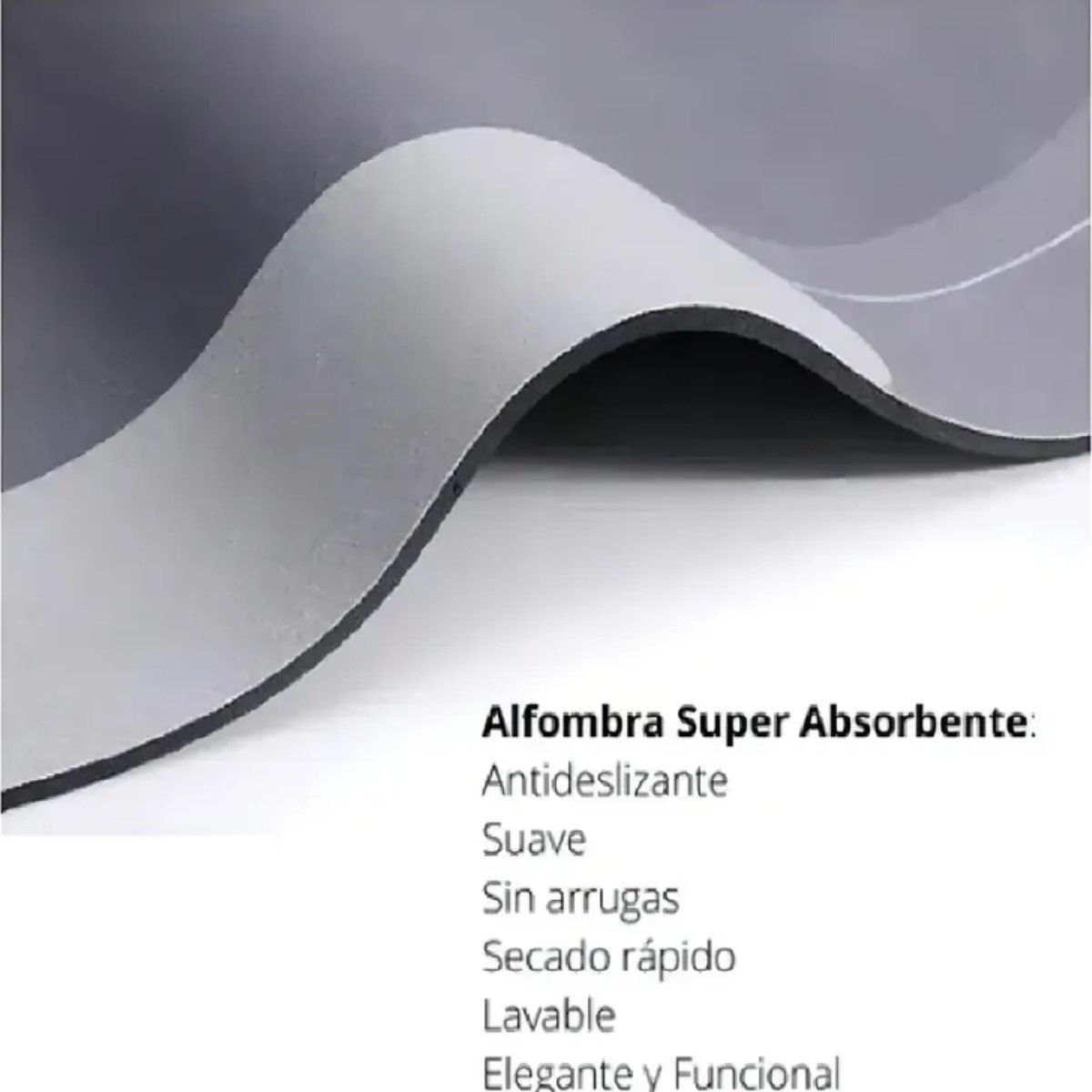 GENERICO - Tapete Alfombrilla De Baño Super Absorbente Color Gris Oscuro Geométrica BELUG