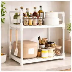 IRM - Estante Condimentero Rack Organizador Multiuso Cocina 70cm Alto Blanco