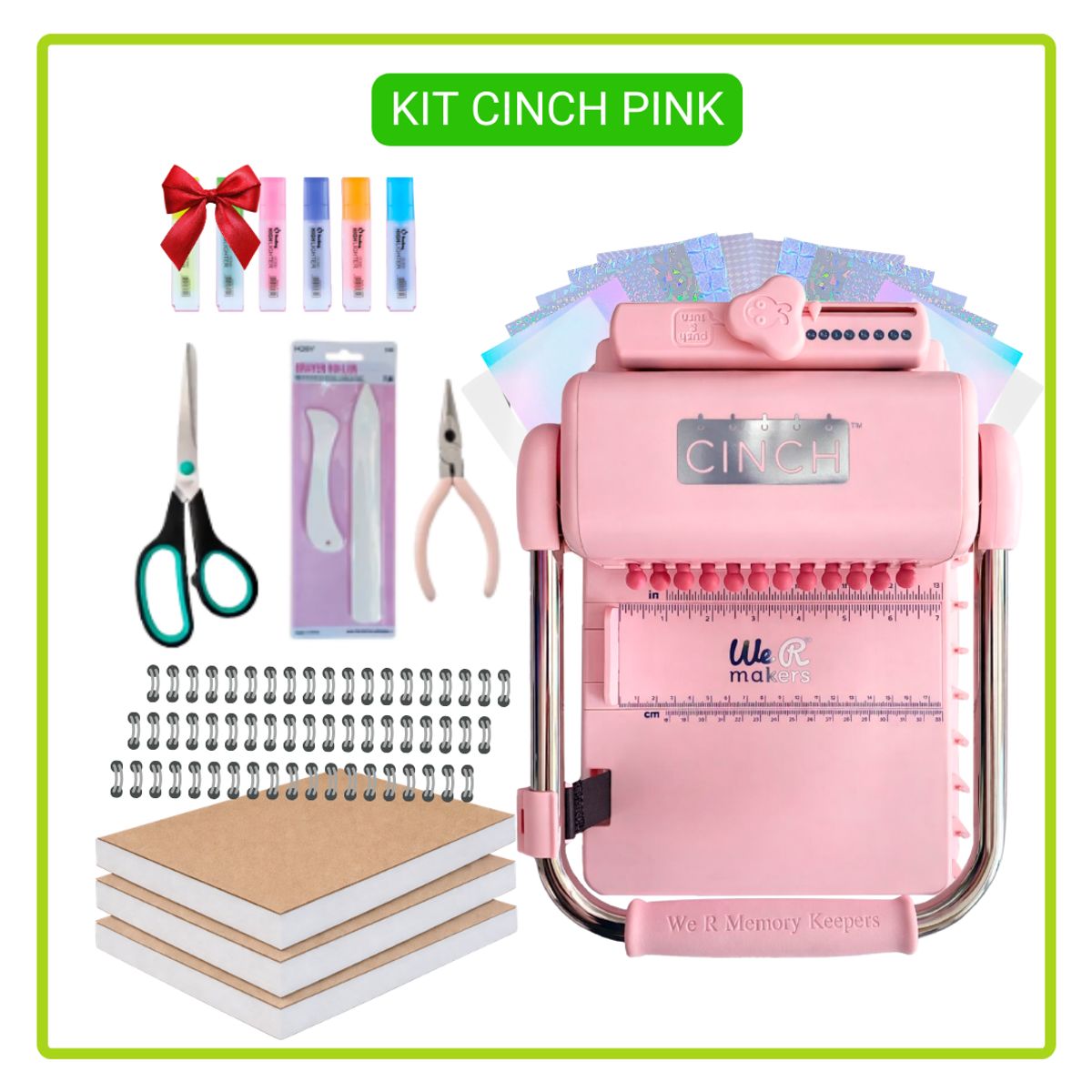 CINCH - KIT DE ENCUADERNADORA CICH PINK + INSUMOS KP07