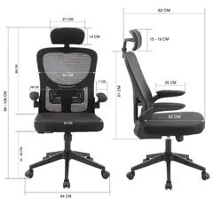 OEM - Silla de Escritorio Ergonómica PRO MAX con Apoyo Lumbar y Cabecera Ajustable
