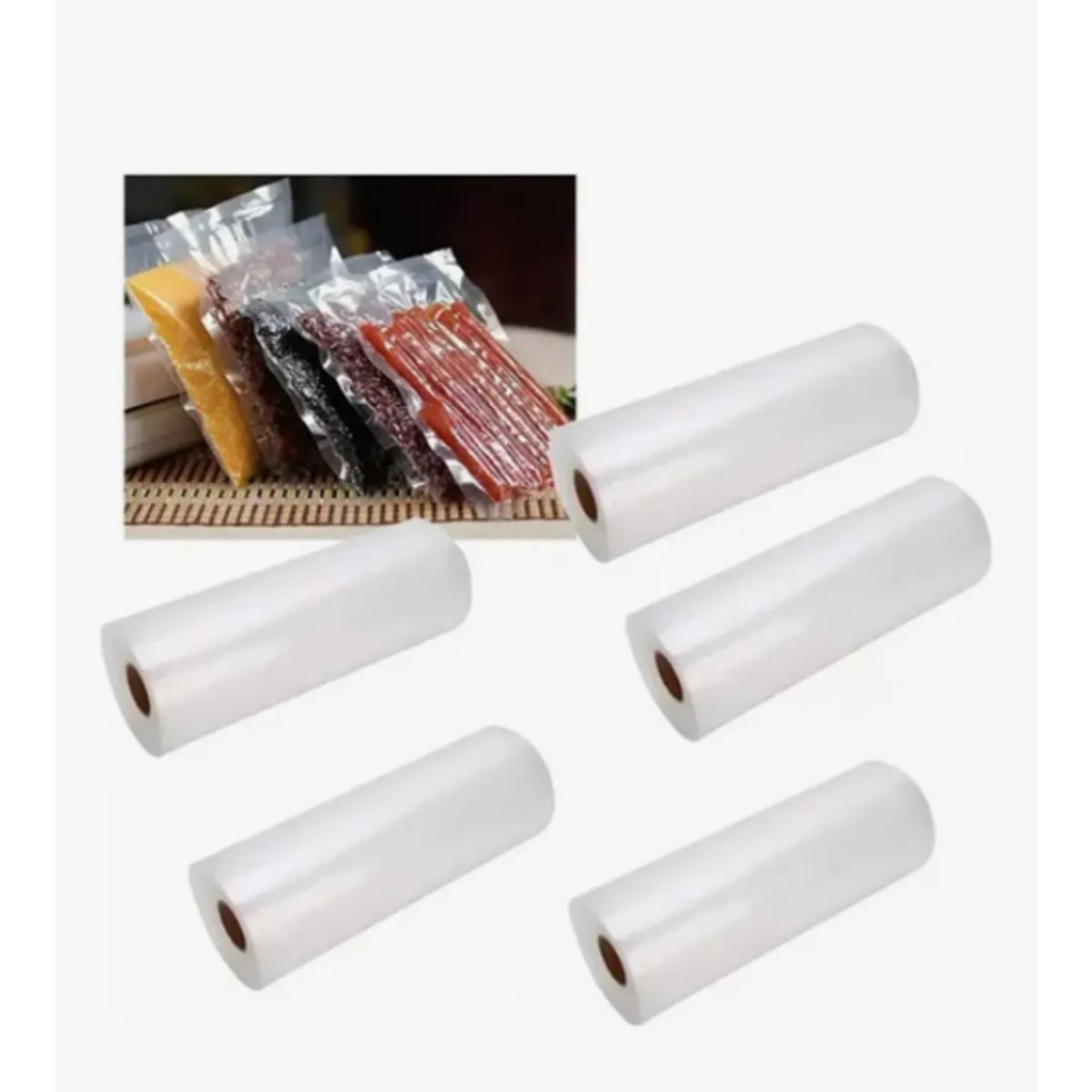 GENERICO - 5 Rollos Sellado Vacio Bolsas de Vacio Gofradas 20cm X 5 Mts