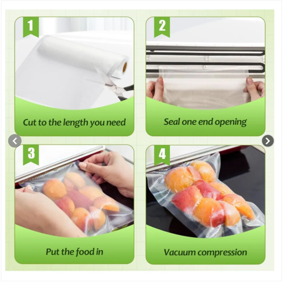 GENERICO - Pack x 3 Rollos de Bolsa Gofradas Para Sellar Al Vacio 20cm X 5 metros