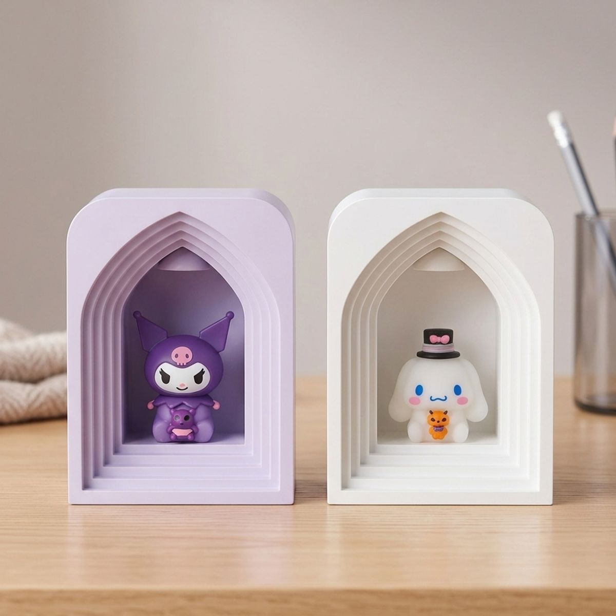 GENERICO - Mini Lámpara LED Decorativa Sanrio - Kuromi y Cinnamoroll