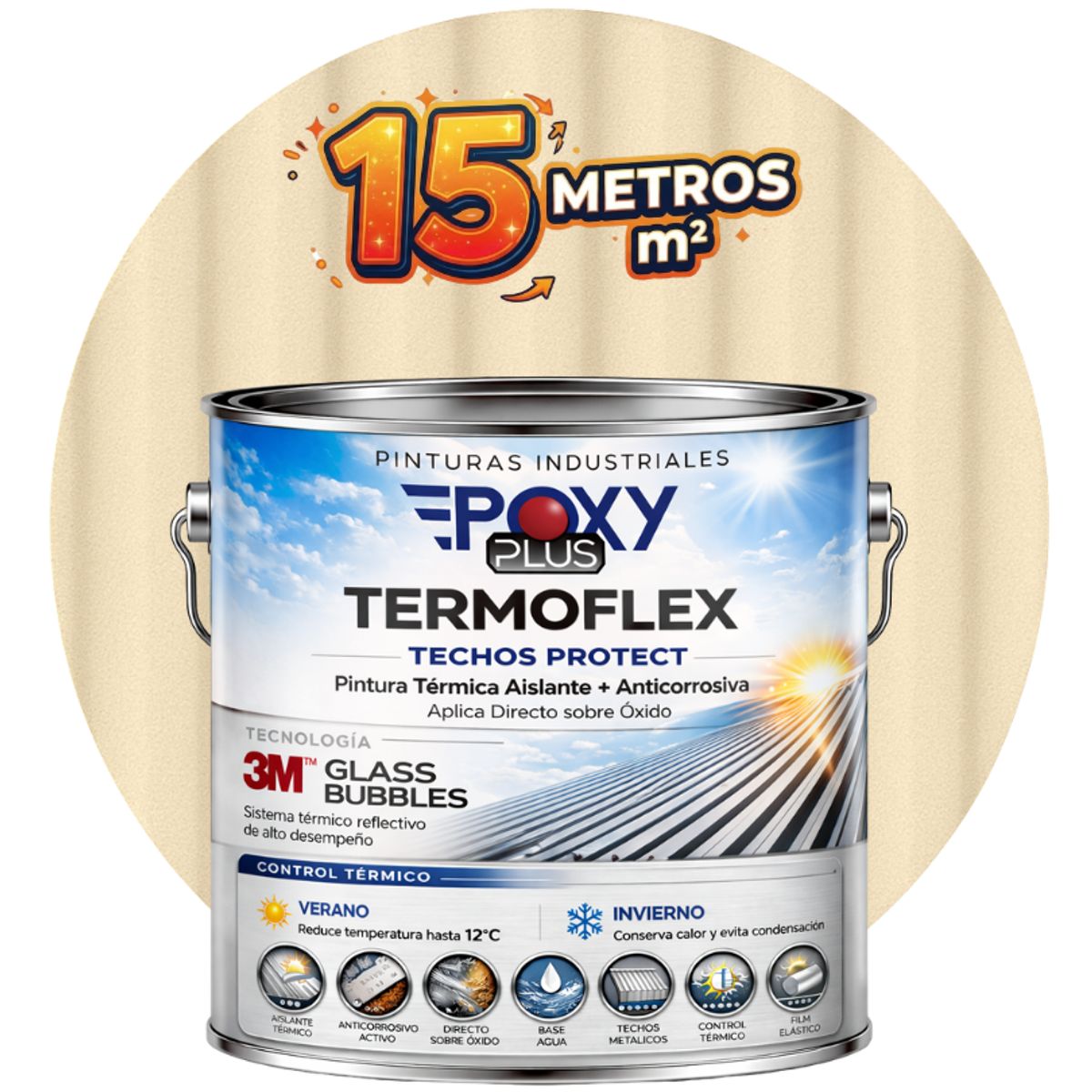 EPOXY - PINTURA TECHOS AISLANTE TERMICO - TERMOFLEX - GALON - ARENA BEIGE CLARO