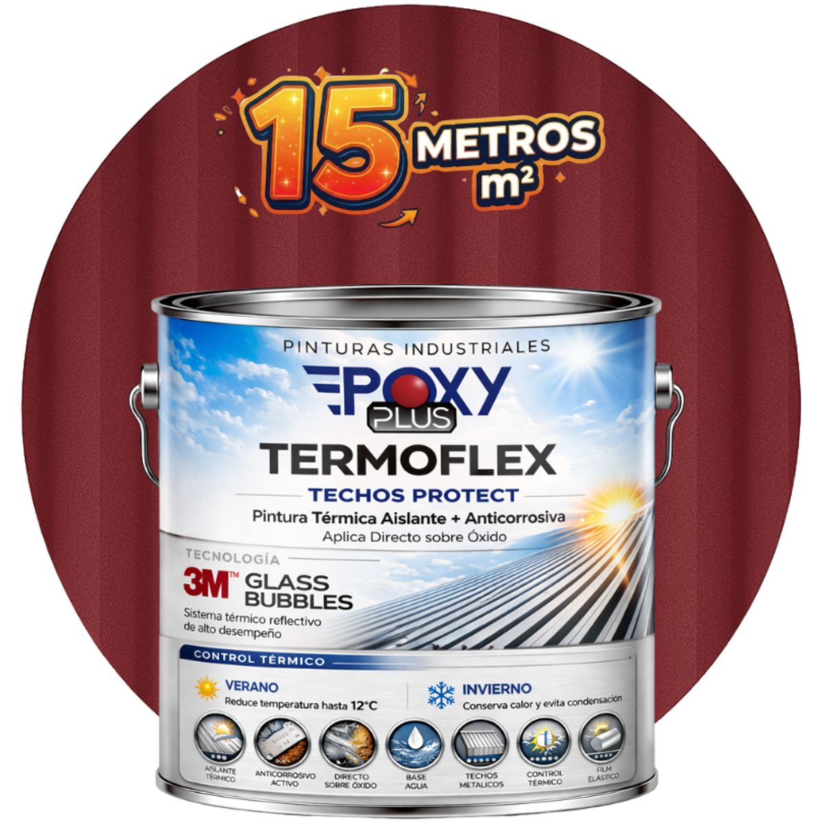 EPOXY - PINTURA TECHOS AISLANTE TERMICO - TERMOFLEX - GALON - CONCHA VINO