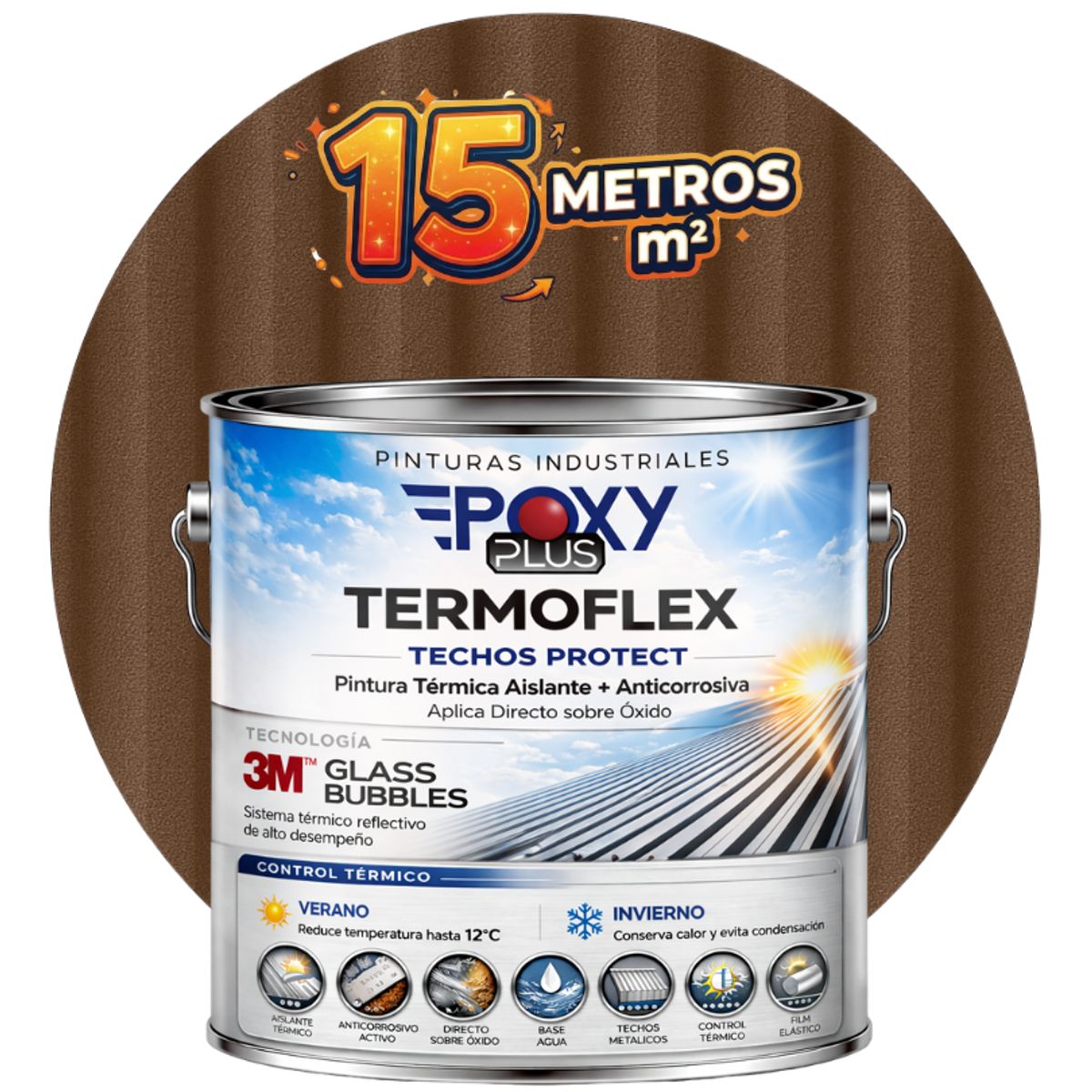 EPOXY - PINTURA TECHOS AISLANTE TERMICO - TERMOFLEX - GALON - MARRON
