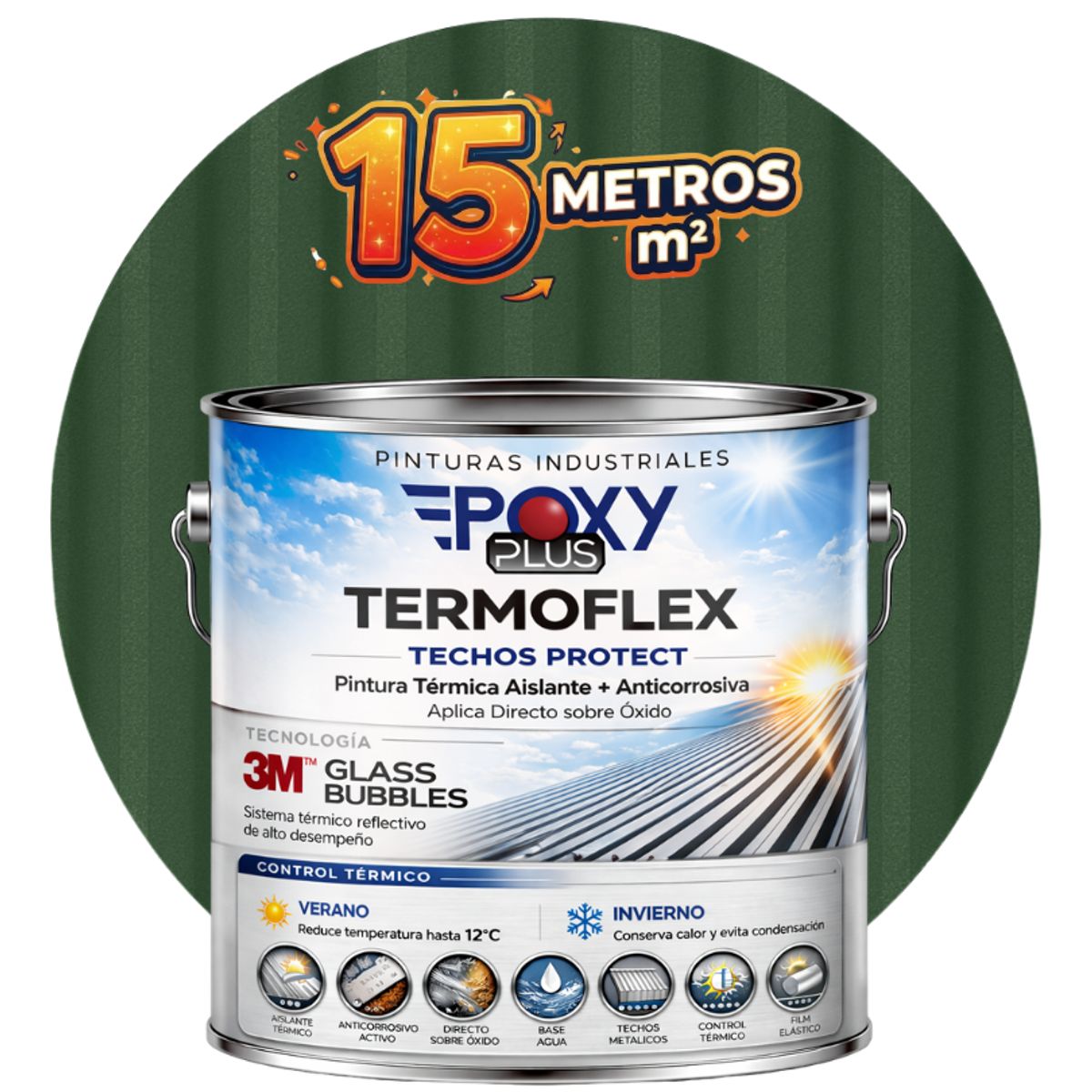 EPOXY - PINTURA TECHOS AISLANTE TERMICO - TERMOFLEX - GALON - VERDE MUSGO