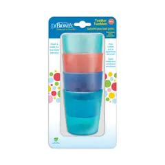 DR BROWN'S - Pack 4 Vasos Multicolor Para Niños 18m+ Dr. Brown´s