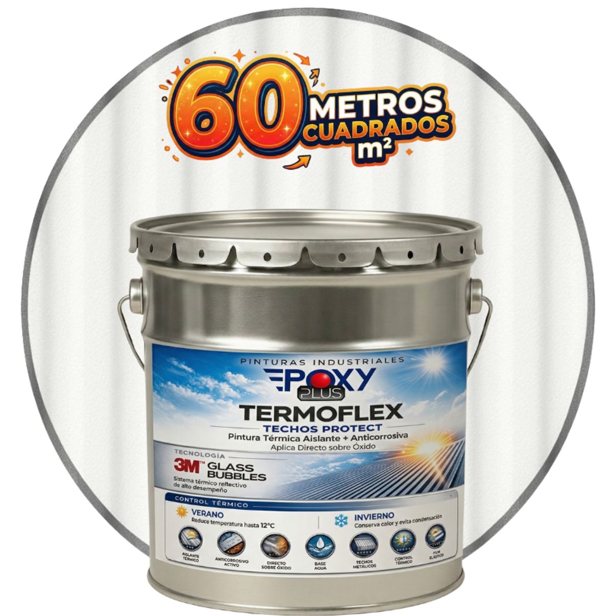 EPOXY - PINTURA TECHOS AISLANTE TERMICO - TERMOFLEX - TINETA 4G - BLANCO