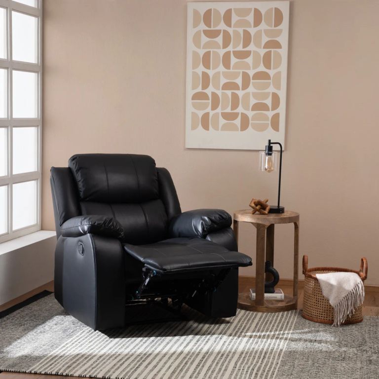 BERGERE RECLINABLE PU ISABEL BLACK Negro