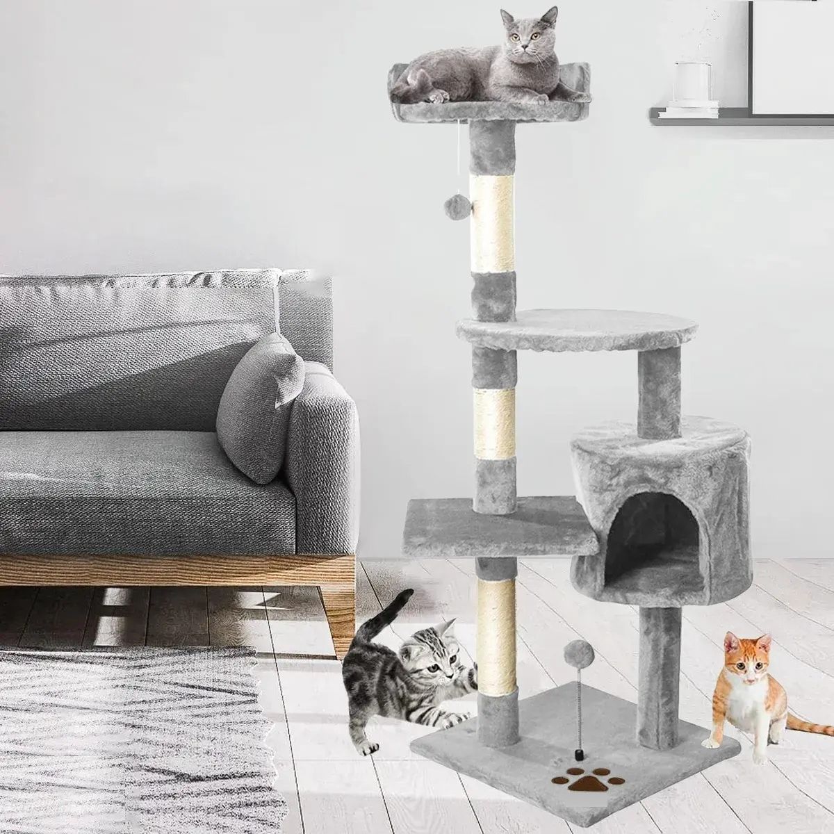 GENERICO - Rascador Árbol Para Gatos Caseros Torre Gato Terciopelo Labg