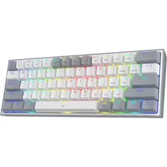 REDRAGON - Teclado K617 Fizz 60% con cable para juegos RGB blanco y gris