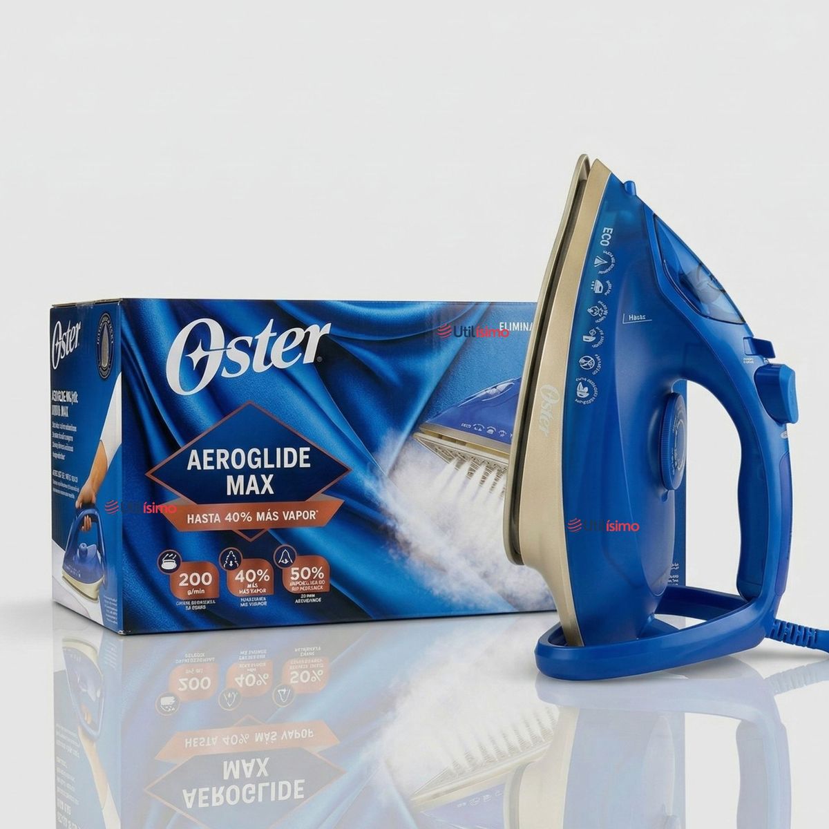 OSTER - Plancha de vapor Oster®, AeroGlide Max S7800, azul claro, GCSTAC7801 Apagado Automático