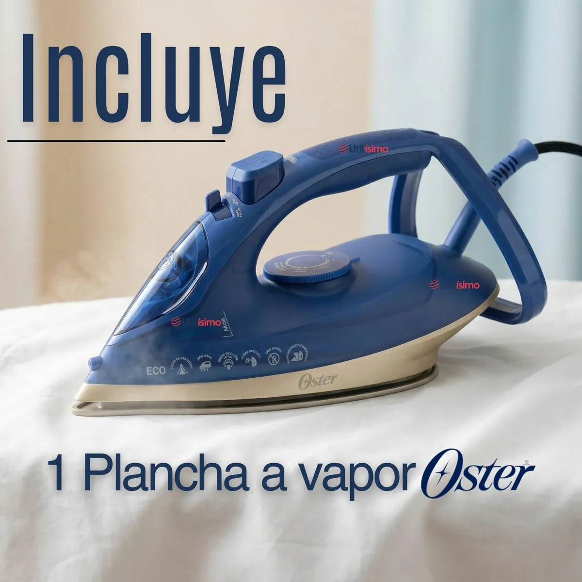 OSTER - Plancha de vapor Oster®, AeroGlide Max S7800, azul claro, GCSTAC7801 Apagado Automático