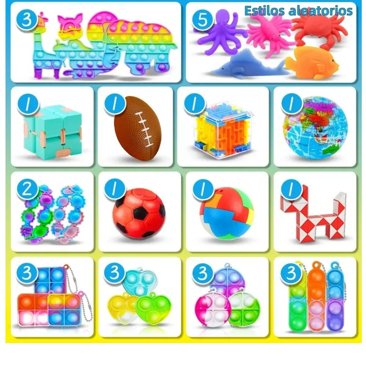 GENERICO - Set 84 Juguete Sensorial Anti Estrés Para Niños Labg