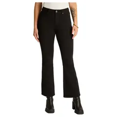 LORENZO DI PONTTI - Jeans Negro Mini Flare de Tiro Medio con Cinco Bolsillos