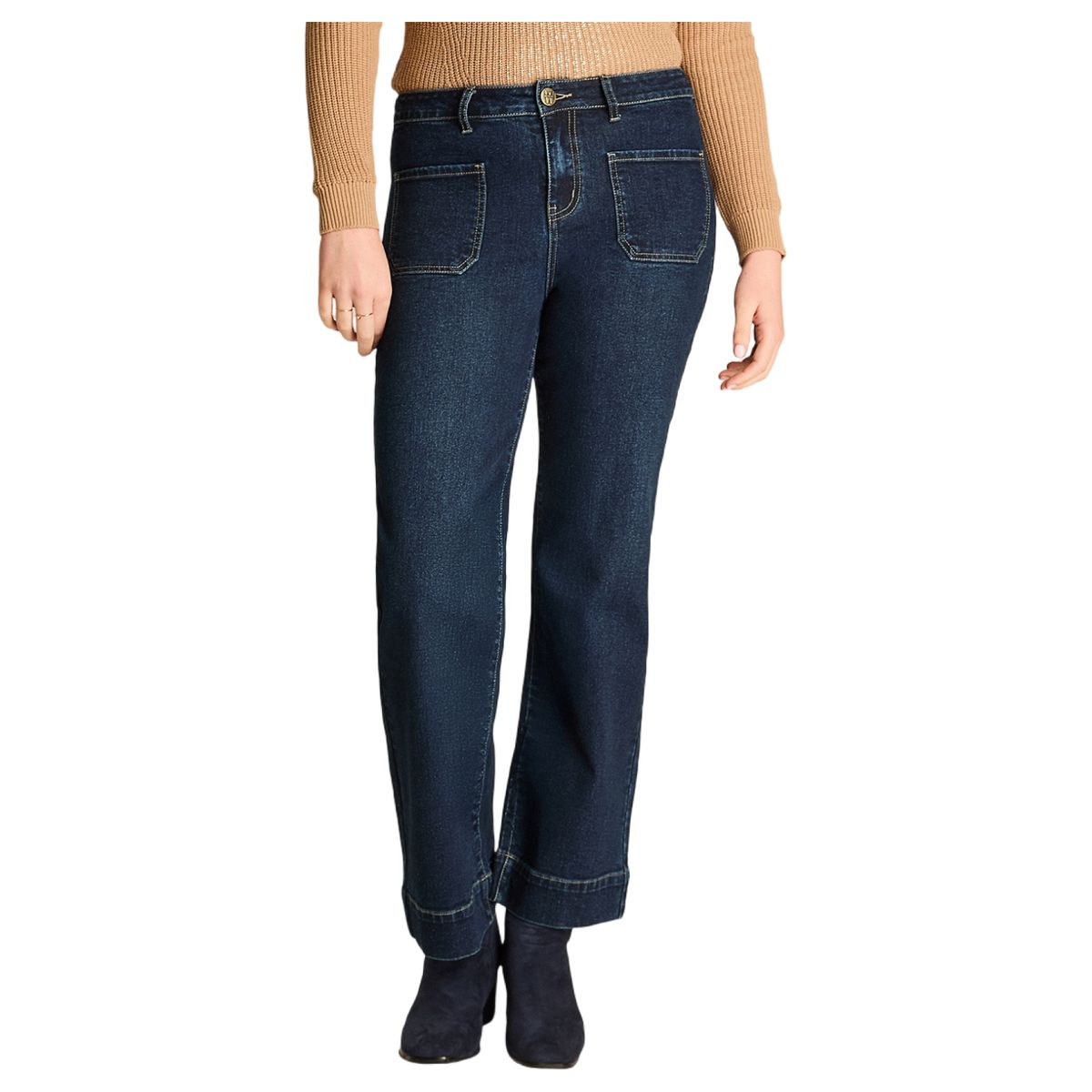 LORENZO DI PONTTI - Jeans Blue Medio Wide Leg con Bolsillos