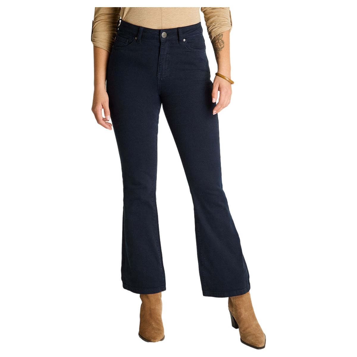 LORENZO DI PONTTI - Jeans Azul Mini Flare de Tiro Medio con Cinco Bolsillos