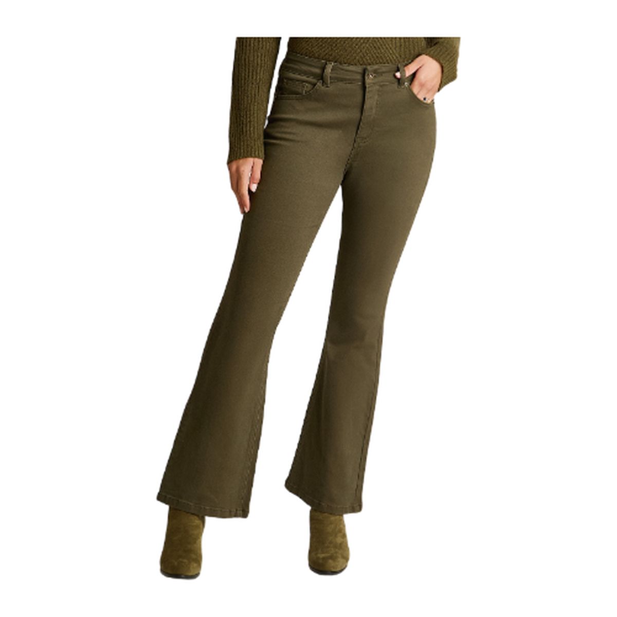 LORENZO DI PONTTI - Jeans Verde Elasticidad Media Sin Forro Calce Normal Tela Denim