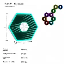 VIDA BUENAS - Luz Gamer Hexagonal Control App Cintas Led Multicolor