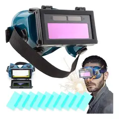 KUANGYE - 11pz Lente Soldar Seguridad Oscurecimiento Automaticos Gafas Con 10 Reemplazar Lentes