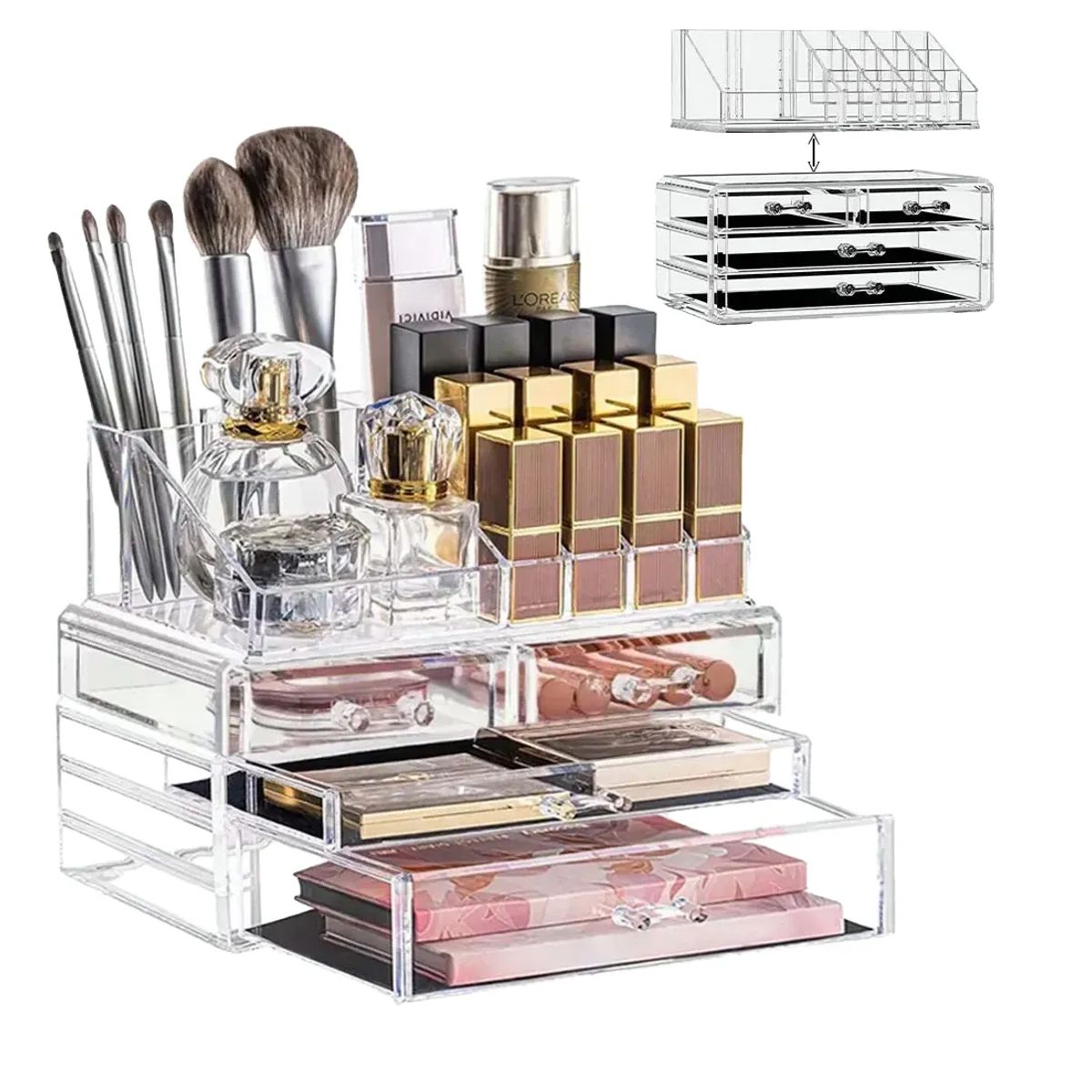 GENERICO - Organizador Maquillaje Cosméticos Cajones Acrílico