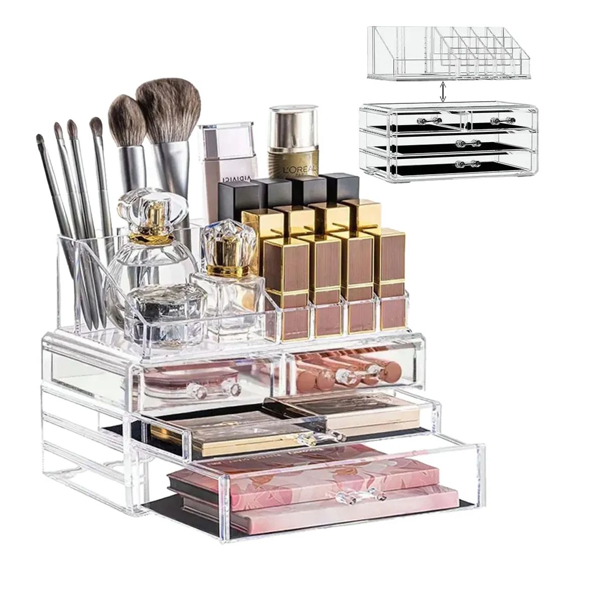 GENERICO - Organizador Maquillaje Cosméticos Cajones Acrílico