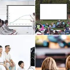 VIDA BUENAS - Pantalla Portátil para Proyector 150 Pulgadas Relación 16：9 - Alta Definición y Resistente