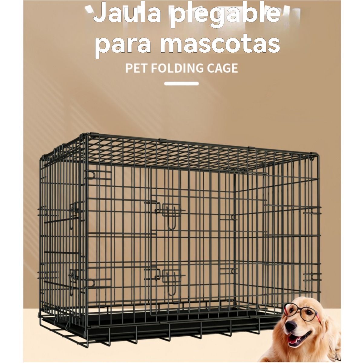VIDA BUENAS - Jaula Metálica Plegable 76x47x55 cm para Perro y Gato - Resistente y Práctica