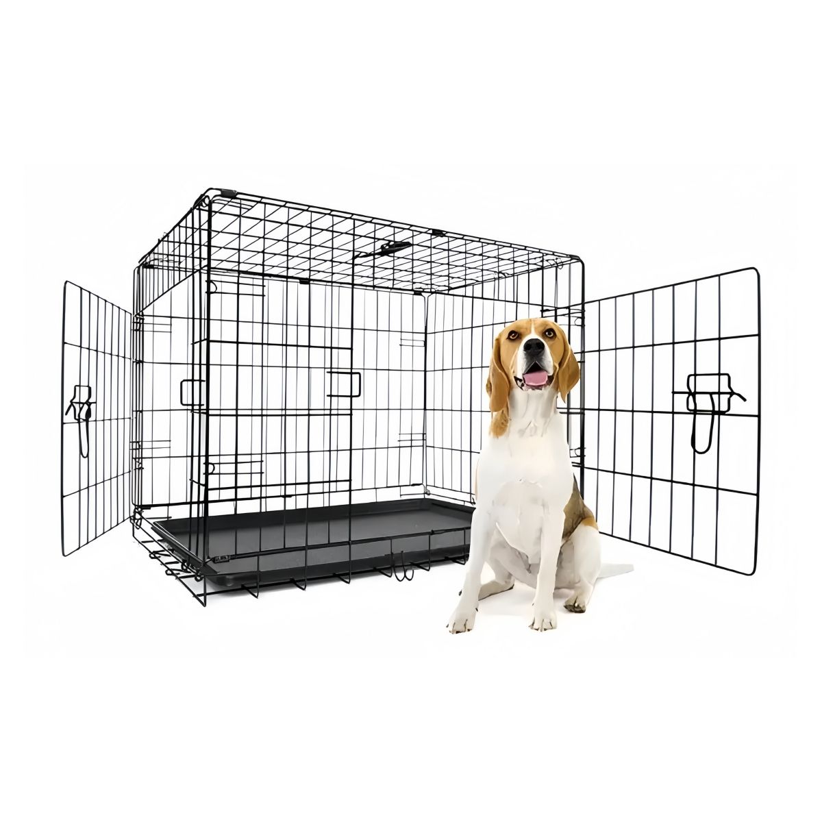 VIDA BUENAS - Jaula Metálica Plegable 76x47x55 cm para Perro y Gato - Resistente y Práctica