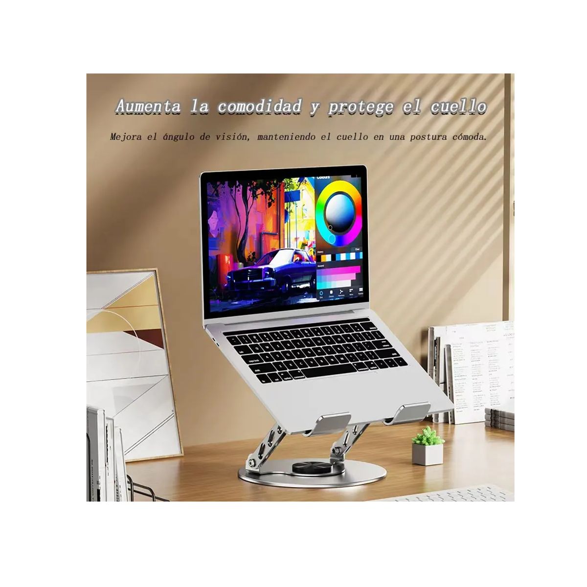 GENERICO - Soporte Notebook Aluminio 360 Portatil Ajustable Y Plegable