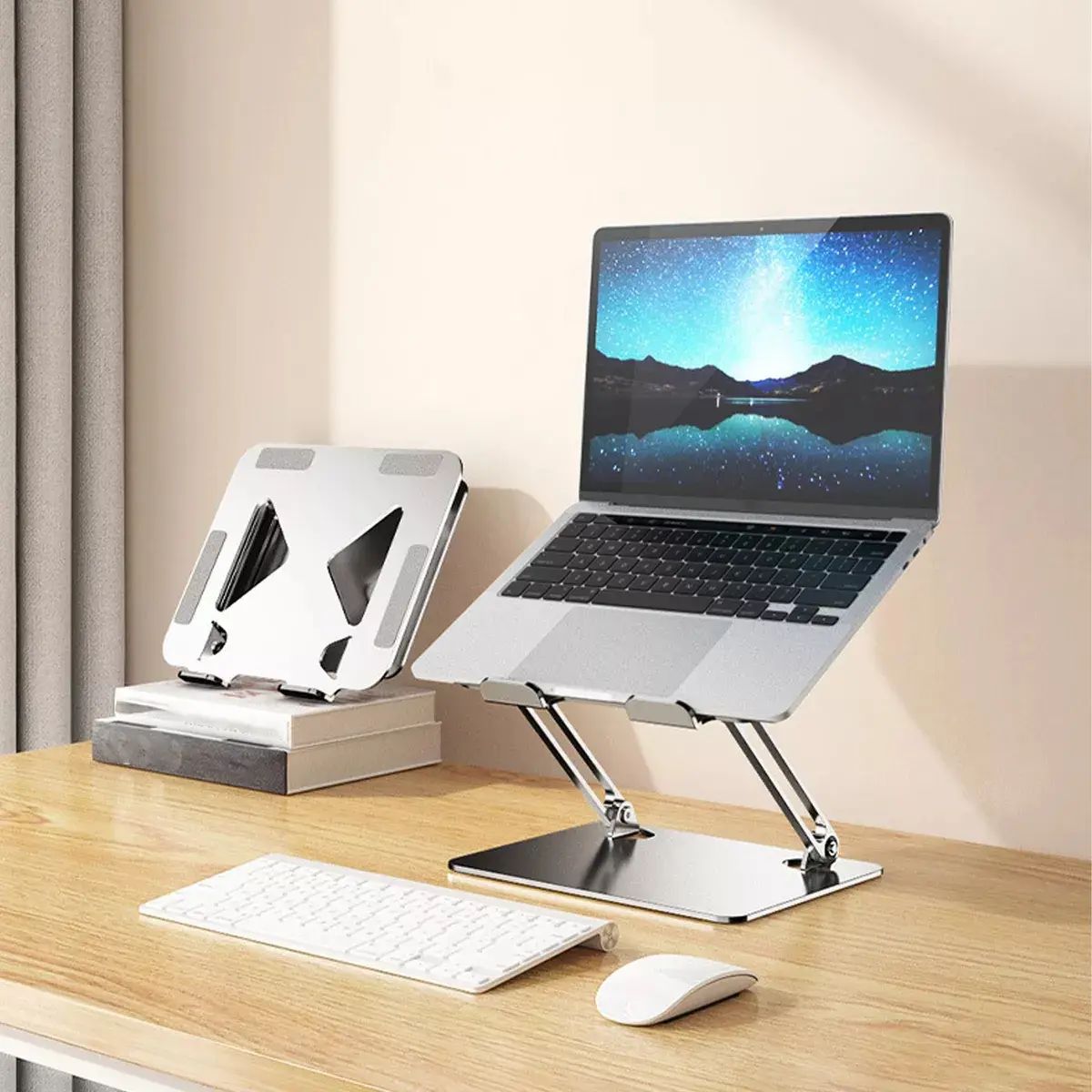 GENERICO - Soporte Base Alzador Laptop Mac Plegable Ajustable
