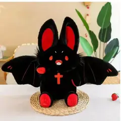 GENERICO - MURCIELAGO CONEJO PELUCHE GOTICO NEGRO