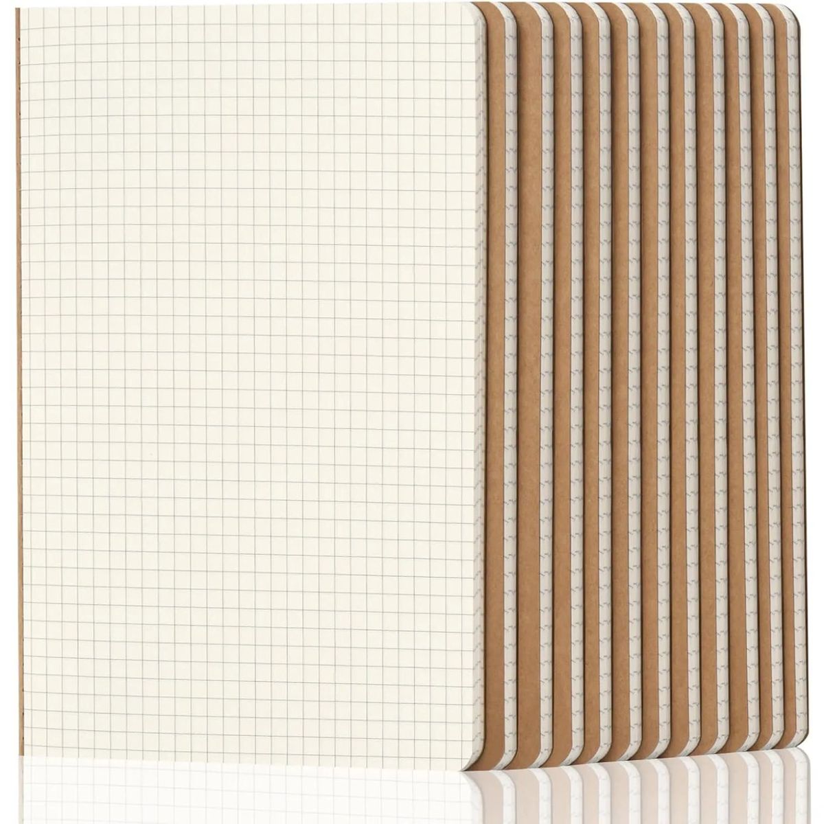 GENERICO - 10pcs Cuadernos A4 Kraft 72 Páginas Escuela Oficina-Cuadrícula
