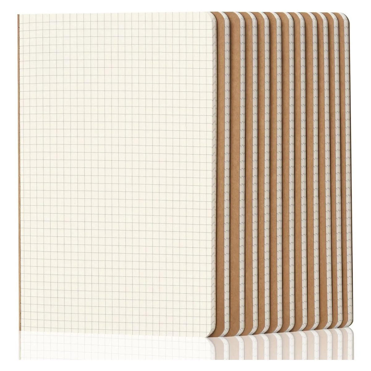 GENERICO - 10pcs Cuadernos A4 Kraft 72 Páginas Escuela Oficina-Cuadrícula