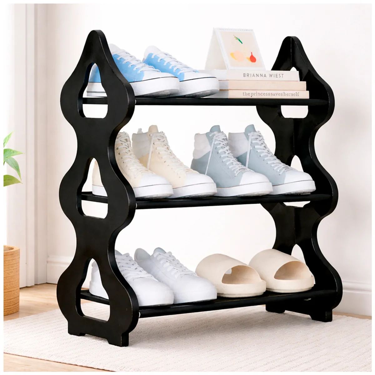 IRM - Zapatero Organizador de zapatos repisa armable negro pequeno