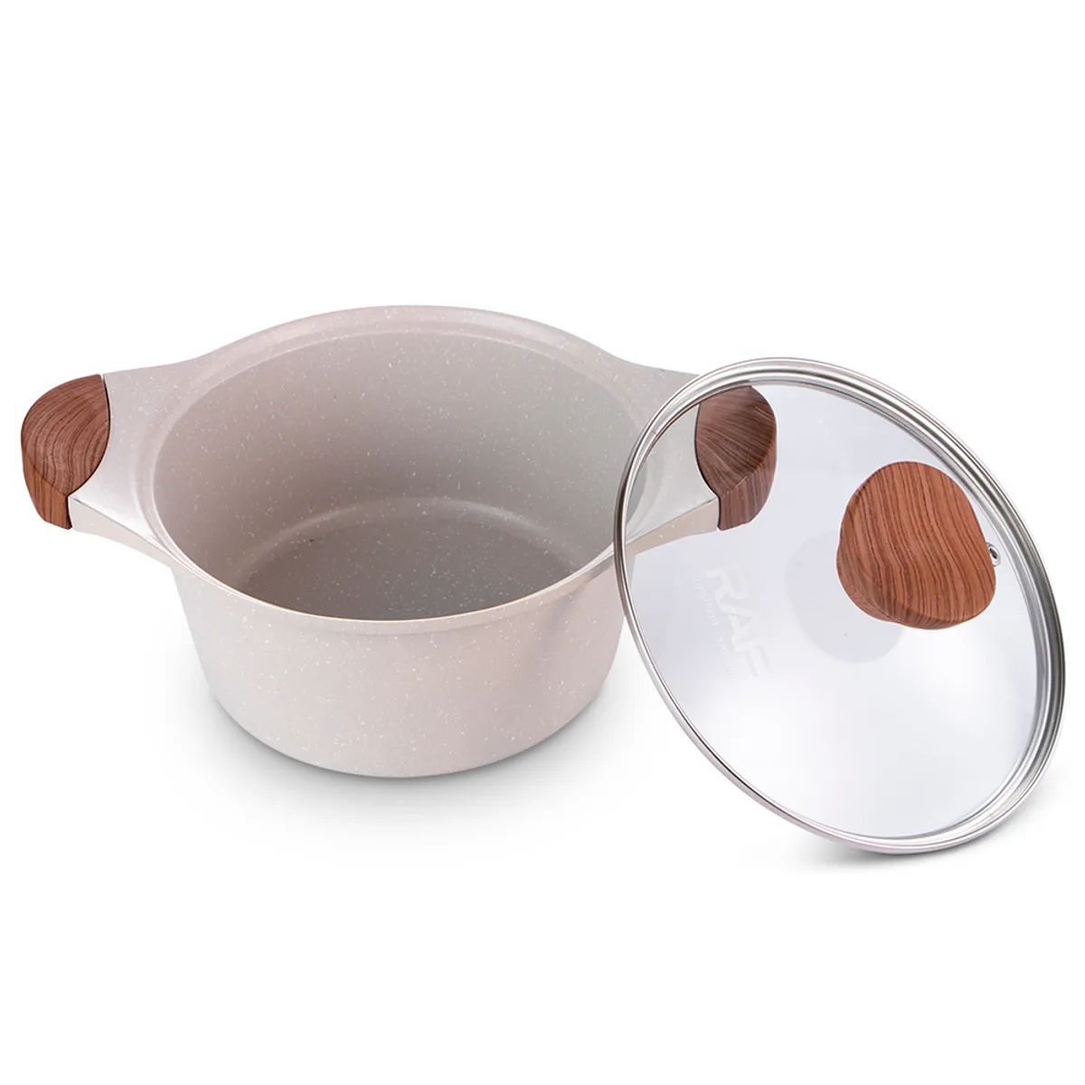 IRM - Set 5 ollas con recubrimiento antiadherente ceramico beige