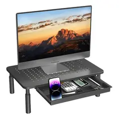 GENERICO - Base Monitor Soporte 3alturas Notebook Pc Impresora Con Cajó