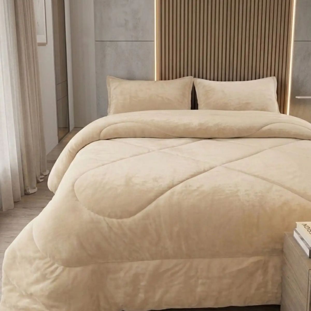 GENERICO - Cubrecama Plumón Plush con Chiporro Premium Ultra Suave y Térmico 2 Plazas