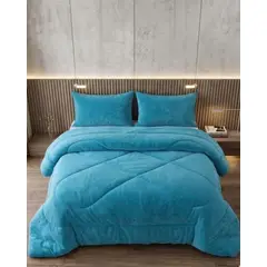 GENERICO - Cubrecama Plumón Plush con Chiporro Premium Ultra Suave y Térmico 2 Plazas